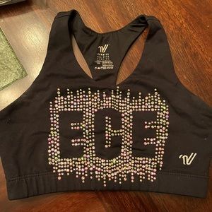 ECE practice wear size youth medium sports bra with rhinestones